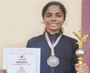 Jenicia Lobo of Pangla/Shankerpura bags gold at the National Level open Karate Tournament